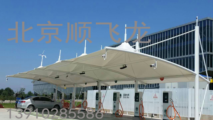 下花園膜結(jié)構(gòu)車棚遮陽棚項目